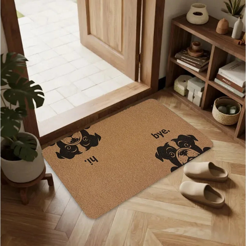 tapis d'entrée marron clair hi bye moderne antidérapant résistant décoloration 30x50cm 40x60cm