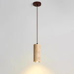 Lampe suspendue moderne minimaliste pierre beige clair texture granulée câble noir pendentif chambre salon