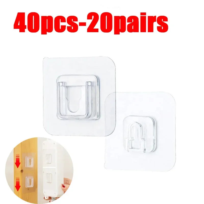crochet adhésif transparent moderne kitchenette salle bain organisateur hooks self adhésif transparent