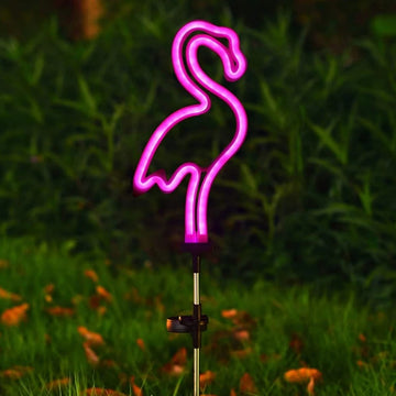 néon solaire moderne ananas cactus flamant rose extérieur ip65 led solar powered vert jaune