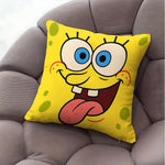 coussin carré jaune motif bob l'éponge décor maison cartoon eco friendly PLAID