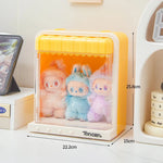 présentoir mural figurines animaux motifs colorés moderne blanc rose jaune vert suction salon chambre
