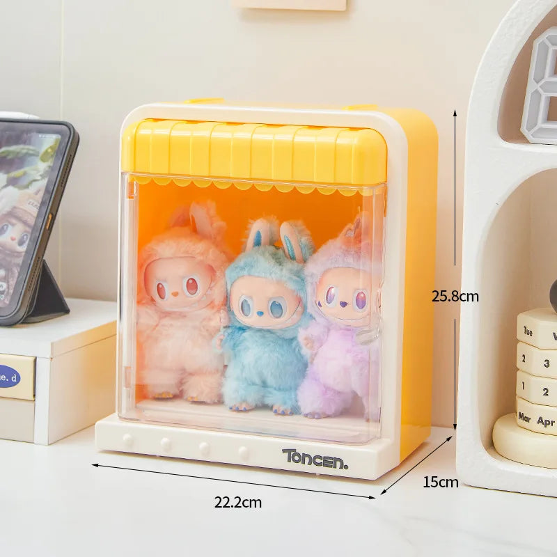 présentoir mural figurines animaux motifs colorés moderne blanc rose jaune vert suction salon chambre