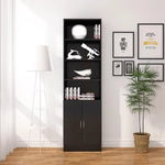 bibliothèque moderne bois multifonction porte unique simple rangement mur blanc noir