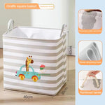 paniers rangement pliant tissu lin motif animaux moderne poignées corde rangement jouets chambre