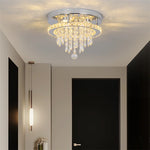 lampe moderne cristal transparent argenté télécommande suspension décoration intérieure led