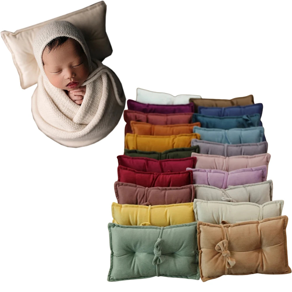 coussins pose bébé velours noeuds papillons oreillers studio photographie unisexe nouveau né modernes confortables