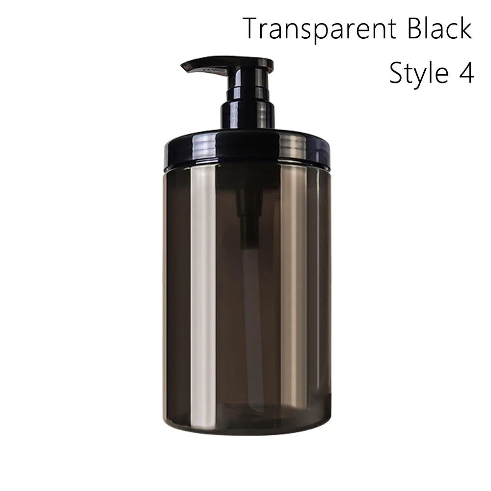savon liquide flacon noir blanc transparent pompe rechargeable moderne bouteille large ouverture 300ml 500ml