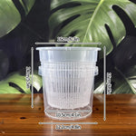 Pot plante moderne auto arrosant transparent controle racines drainage ornemental fleuri