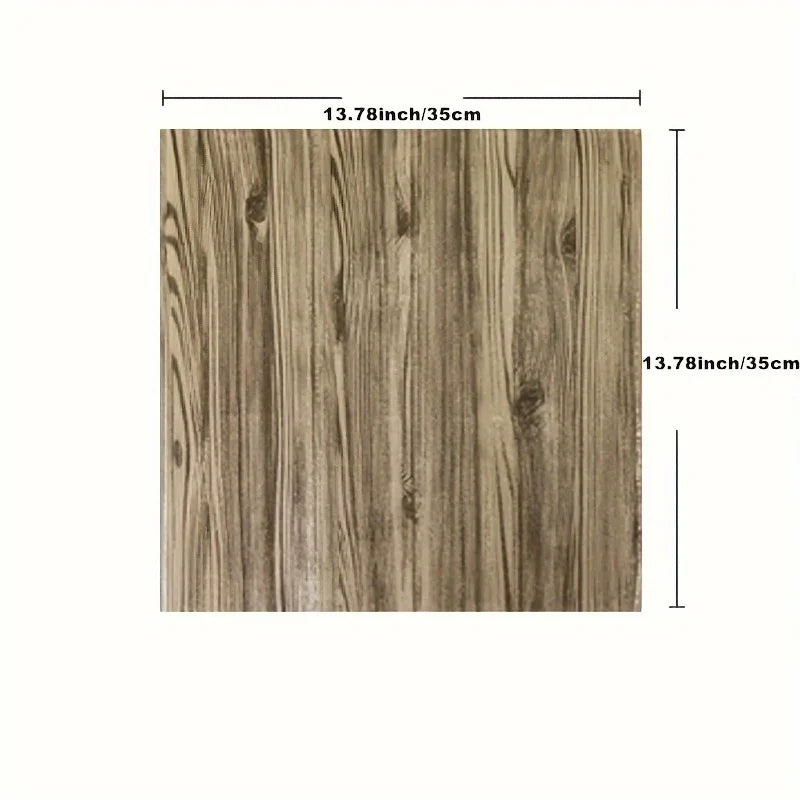 sticker mural 3d bois autocollant moderne imperméable 35x35cm naturel beige clair
