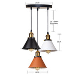 lumière suspendue industrielle conique noire blanche orange éclairage moderne chambre salon