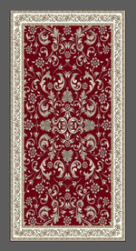 tapis noir rouge ornamental oiseau croix géométrique polyester caoutchouc maisonFRINGES