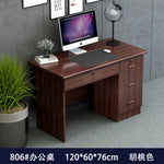 bois massif moderne marron foncé table travail informatique épuré intérieur maison