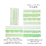 rubans décoratifs fleurs pois plaid sticker dentelle rose vert bleu blanc