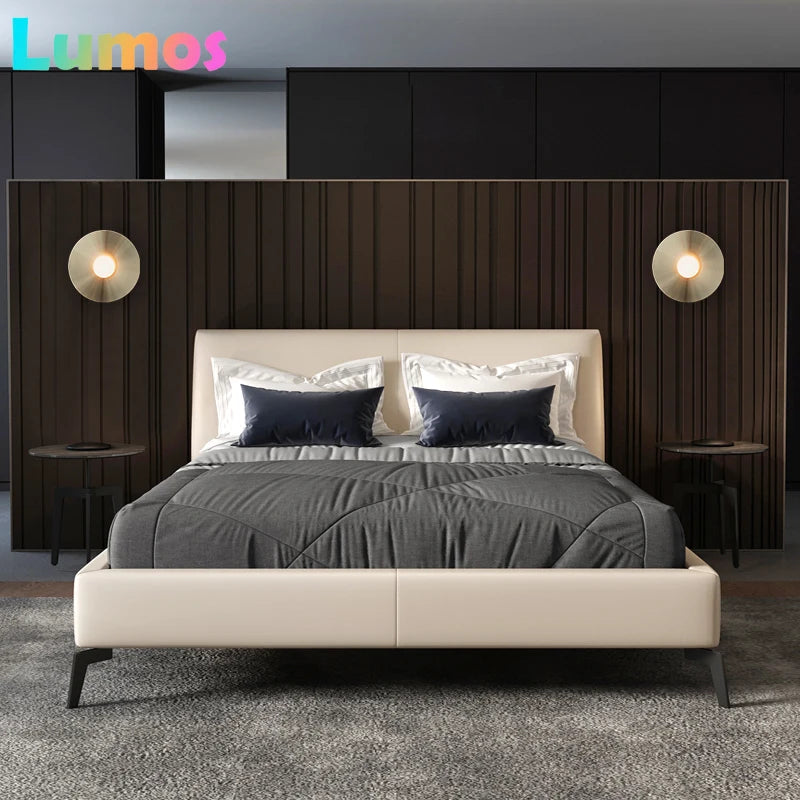applique murale moderne dorée led fixée mur 30cm lumière froide chaude économieénergie