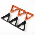 pieds pot fleurs orange noir triangulaires perforations pratique robuste