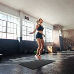 tapis yoga noir moderne confortable texture lisse fitness sport