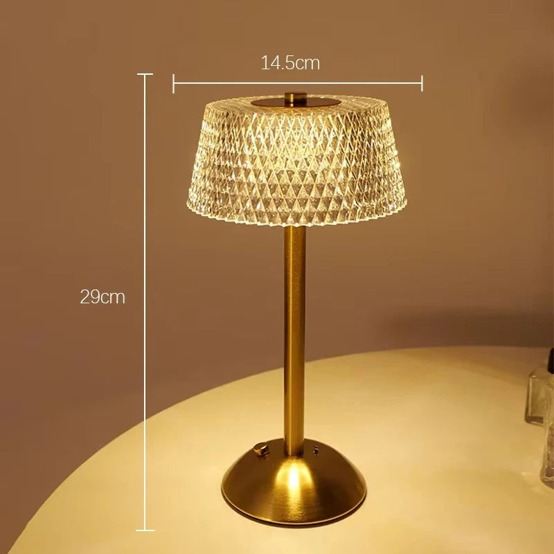 lampe table or moderne transparent motifs géométriques rechargeable flux lumineux 2492000 led chambre décoration