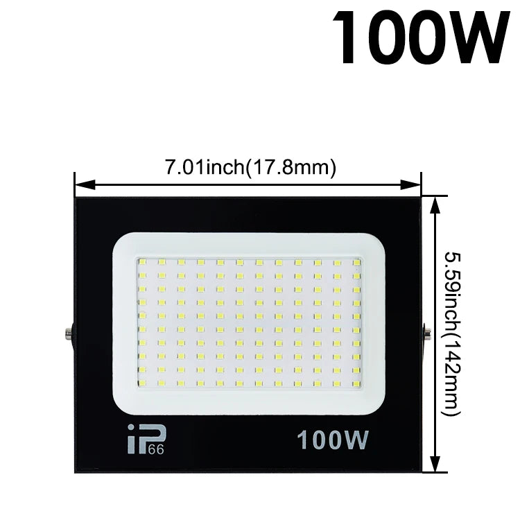 projecteur led extérieur moderne ip66 imperméable noir mat 100w 200w