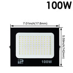 projecteur led extérieur moderne ip66 imperméable noir mat 100w 200w