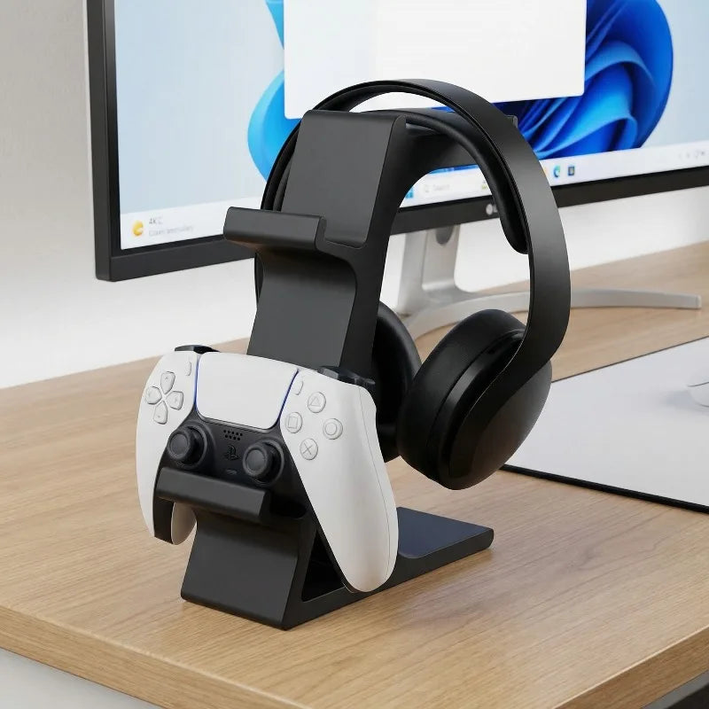 rangement double manettes casque gaming moderne noir blanc rouge gris ps5 xbox switch
