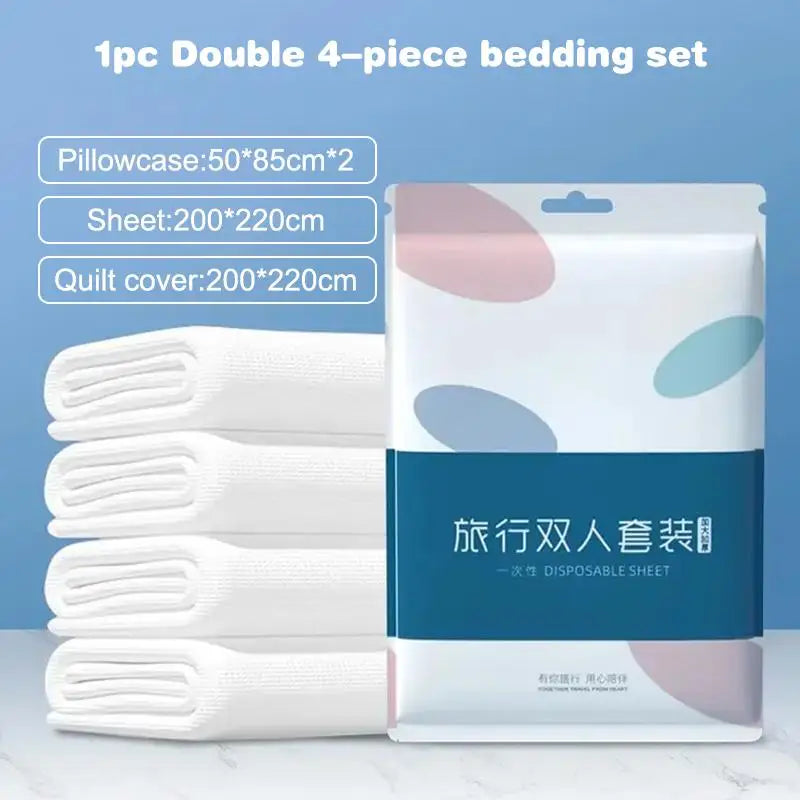 ensemble literie jetable voyage drap couverture taies oreillers motif personnages lapins nuages