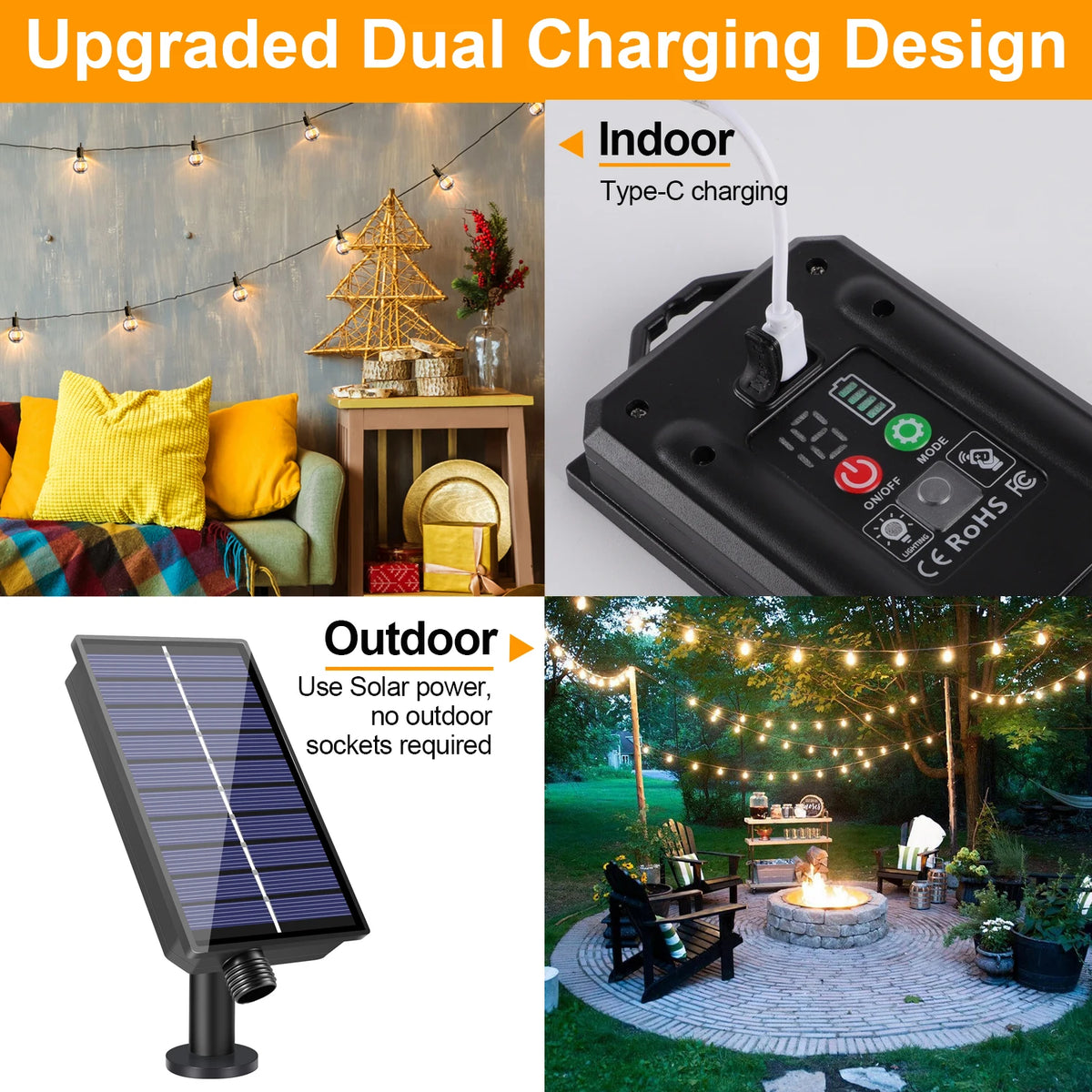 guirlande lumineuse solaire extérieure ampoules led transparentes vintage jardin noëlintérieur