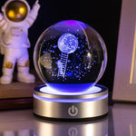 veilleuses boule cristal galactique planètes étoiles moderne lumière led transparentes enfants chambre deco table