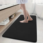 tapis bain bleu marine noir gris uni velours moderne antidérapant salle bain adhésif grande