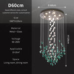 suspension lumineuse led moderne cristal transparent vert blanc