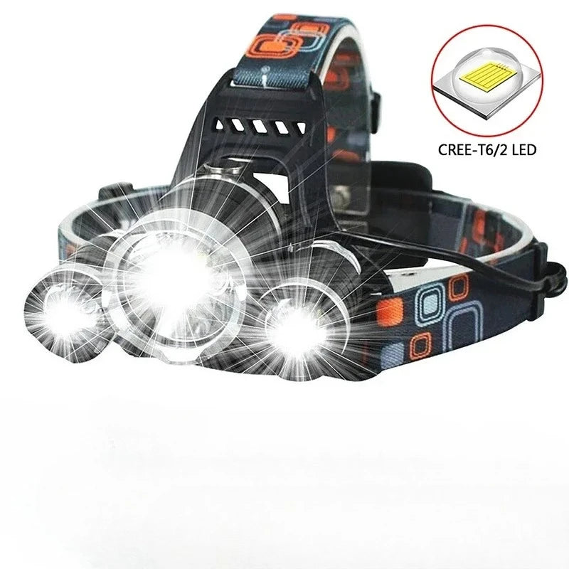 lampe frontale led rechargeable étanche haute luminosité camping chasse activités nocturnes