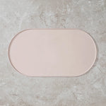 tapis alimentation animal compagnie moderne beige jaune rose antidérapant imperméable assiettes