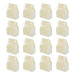 boîte cadeau blanc fleurs dorées ruban classique mariage anniversaire noël saint valentin halloween pâques