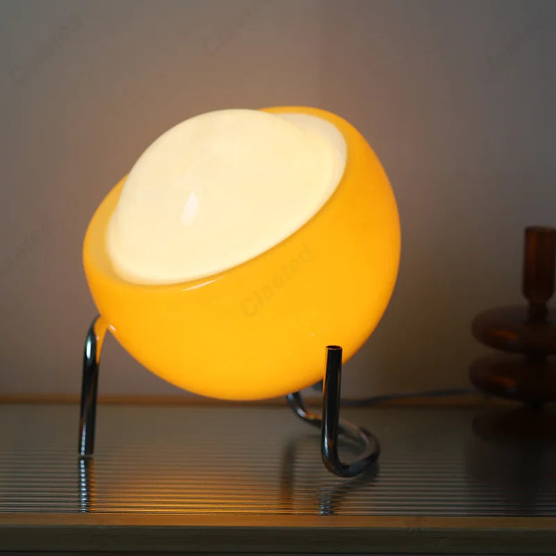 lampe table led orange verre moderne décoration intérieure chambre salon