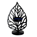 support bougie moderne élégant feuille stylisée gravure bougie non incluse base plate doré