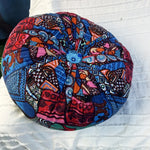 coussin siège rond bohème motifs floraux géométriques velours cotonnable intérieur extérieur