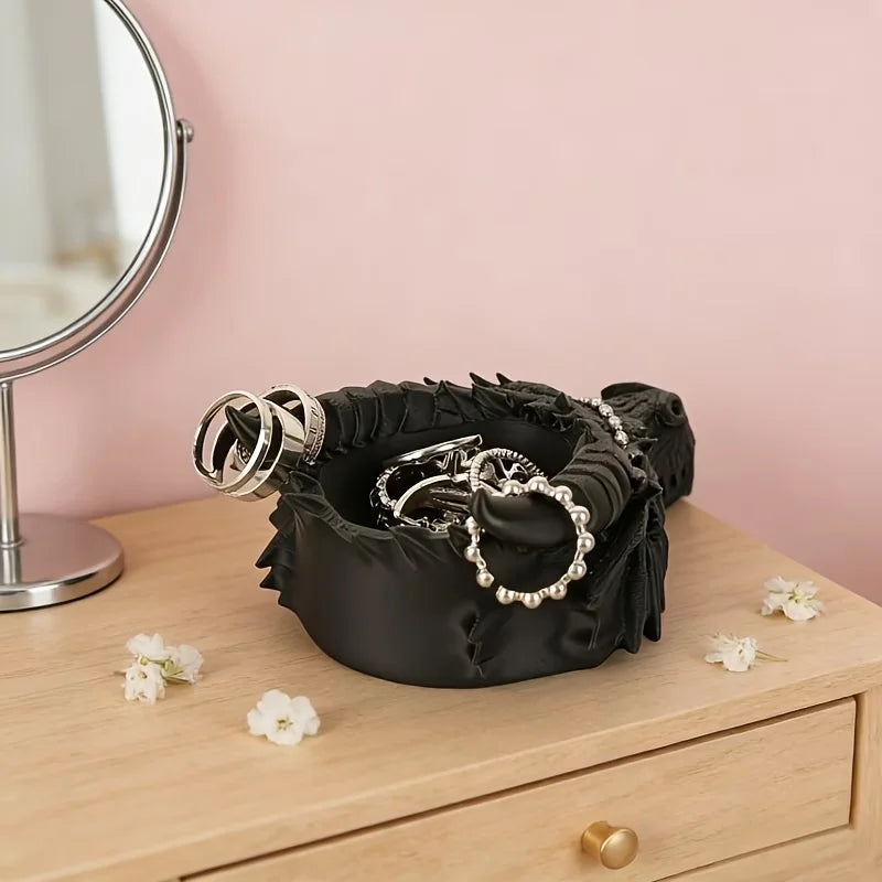 plateau rangement gothique tête dragon bijoux bague bracelet fantaisie decoratif noir echangable storage rack