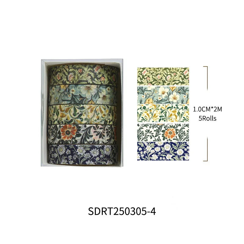 rubans adhésifs décoratifs vintage multicolores floral abstraits géométriques scrapbooking bricolage planificateur journal