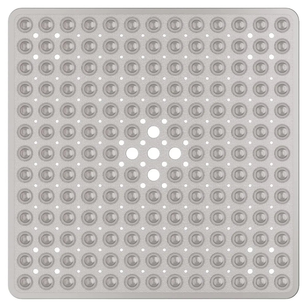 tapis bain moderne bleu clair perforé 53x53cm respectueux environnement salle bain
