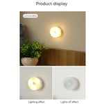 interrupteur lumière blanc moderne adhésif batterie aaa veilleuse led rond lisse chambre maison