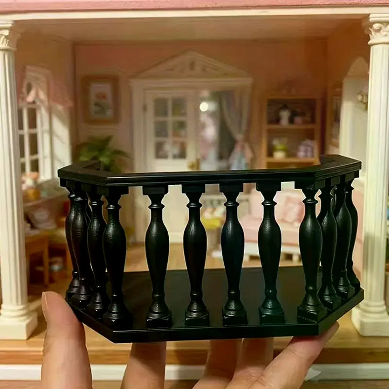 balustrade miniature noire cuivre classique décoration collection arrangement scène DIY