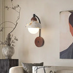 lampe murale moderne ampoule led noir marron beige blanc texture granulaire minimaliste fixée mur