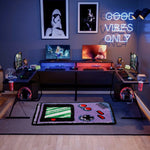 tapis polyester antidérapant violet noir blanc motif gameboy rétro usage intérieur sol chambre cuisine