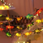 guirlande lumineuse dinosaure figurines rex triceratops stegosaurus led enfant deco vacances plastique
