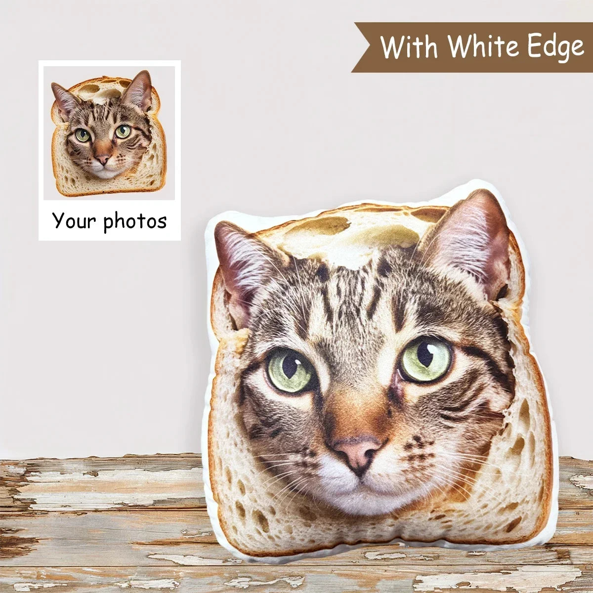 oreiller personnalisé animal visage chien chat coton polyester lavable double face