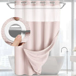 rideau douche moderne blanc translucide polyester 183x190cm anneau intégré