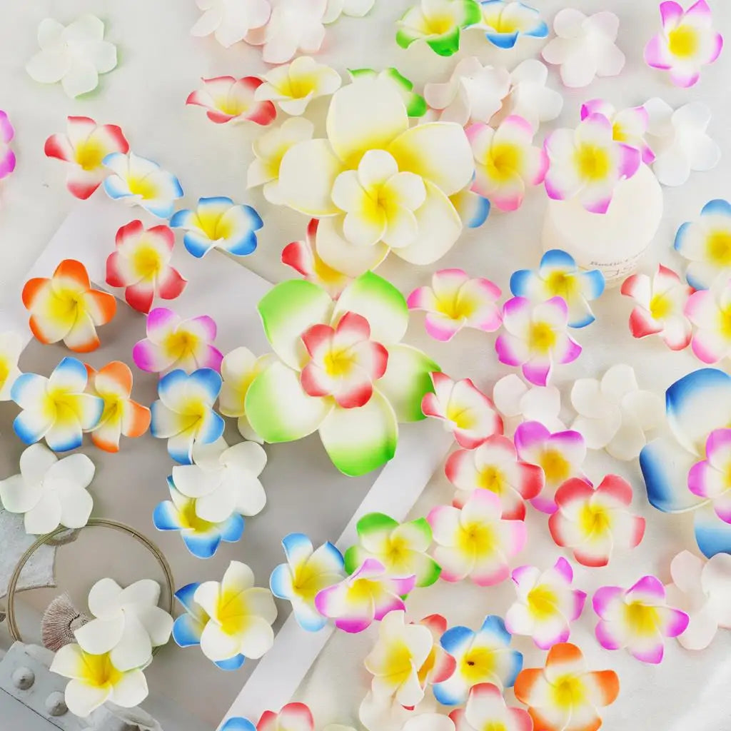 Fleur artificielle frangipanier or