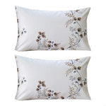 parure lit drap housse taies d'oreiller motif fleurs moderne élégant