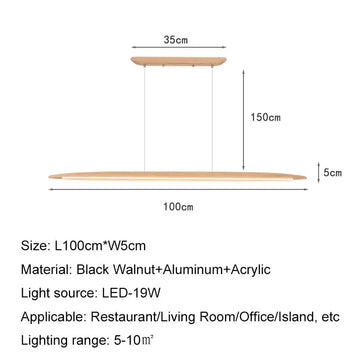 lampe suspendue bois naturel moderne tissu blanc chaînes salon chambre
