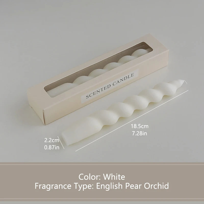 bougies parfumées vert pastel jaune rose blanches twistées moderne support nœud anniversaire décoration maison